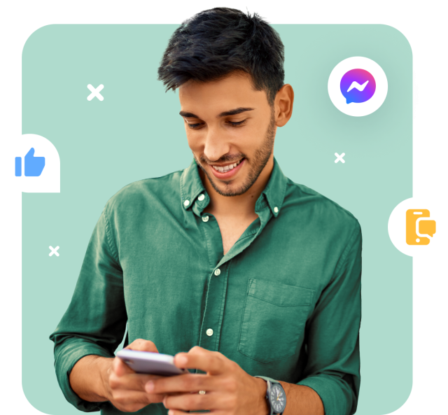 customer communicating with a business via messenger