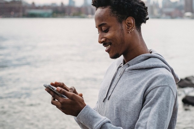 Man using mobile phone