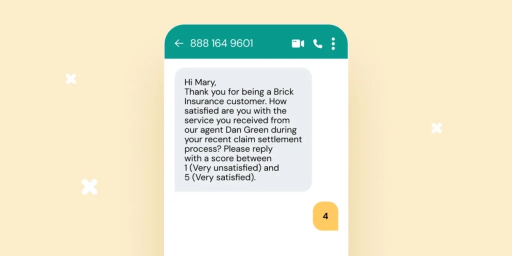 SMS-enabled toll-free number message on mobile phone