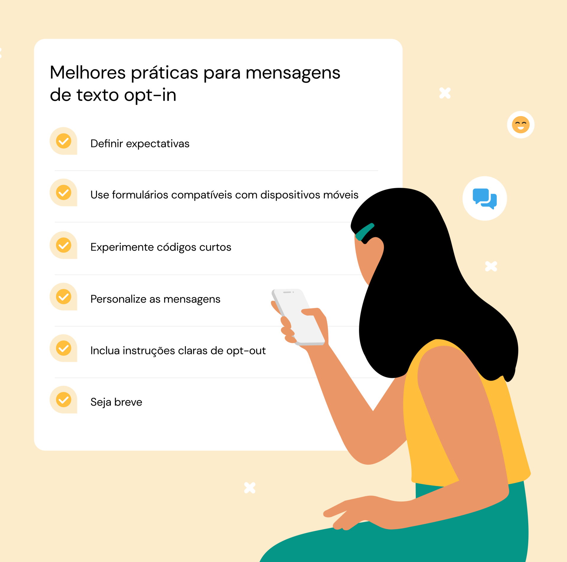 Práticas recomendadas de opt-in de SMS para começar