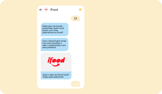 Esquema de conversão entre um bot do iFood e um cliente