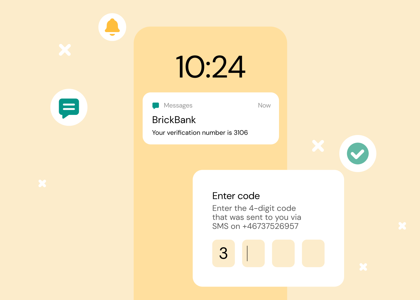How SMS verification works example from BrickBank