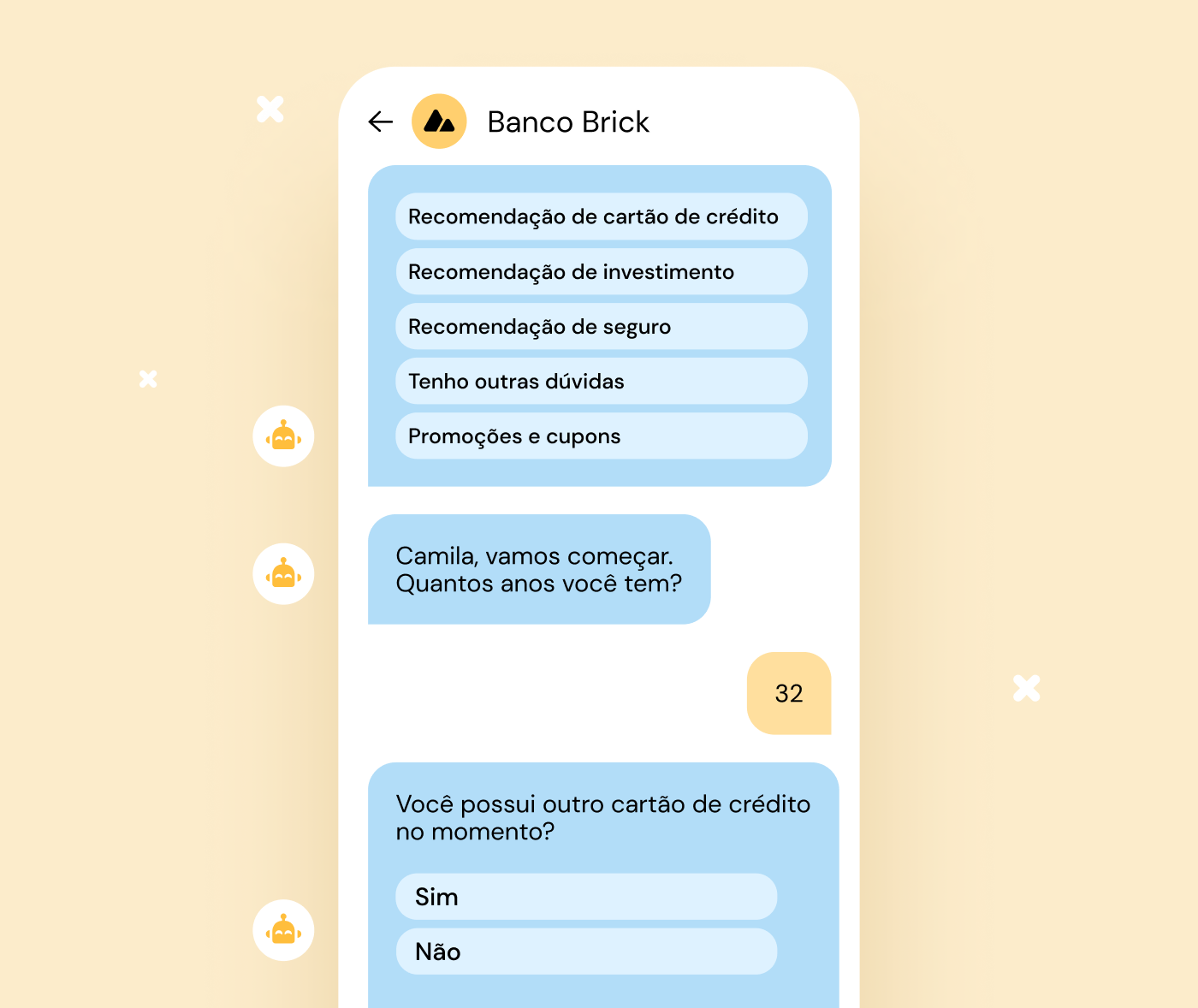 SMS de um banco com recomendações personalizadas