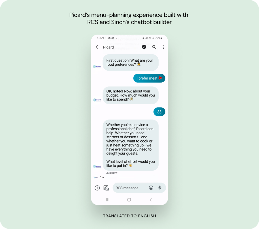 Picard’s branded, conversational RCS experience