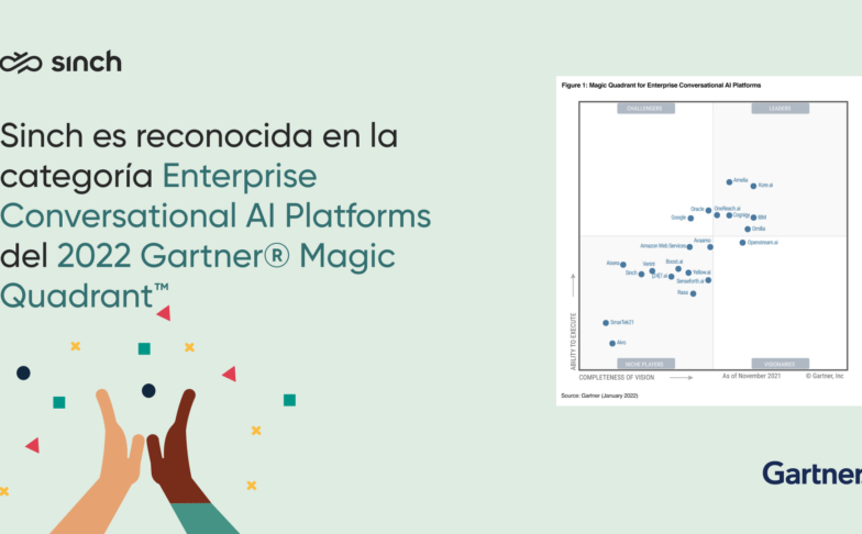 Imagen para Sinch fue incluida en el 2022 Gartner® Magic Quadrant™ para Enterprise Conversational AI Platforms