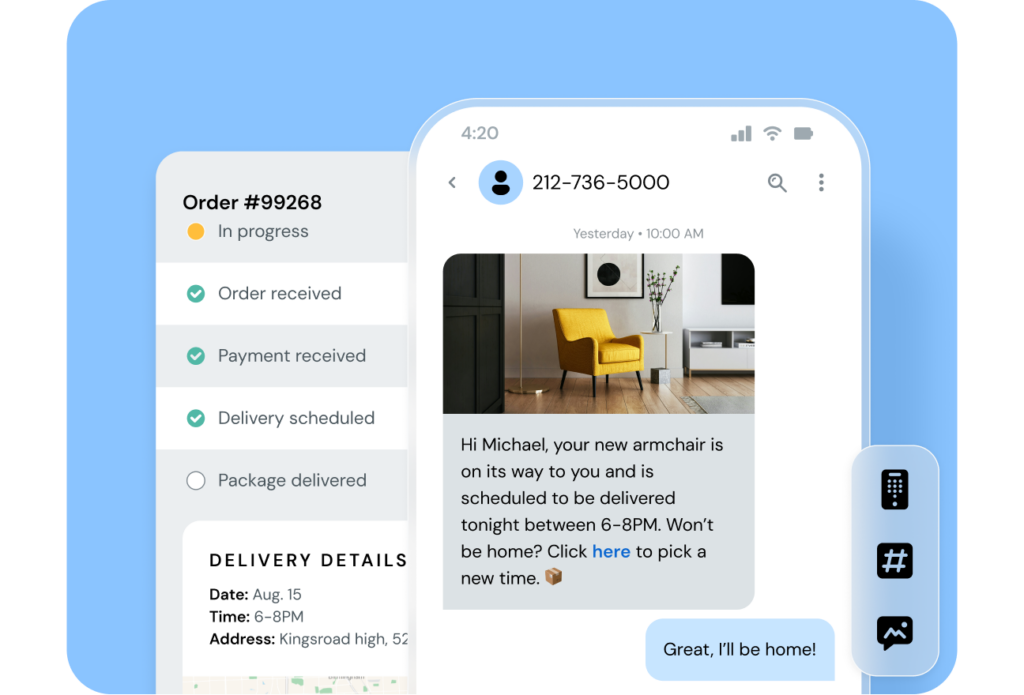 Mobile phone view delivery messages
