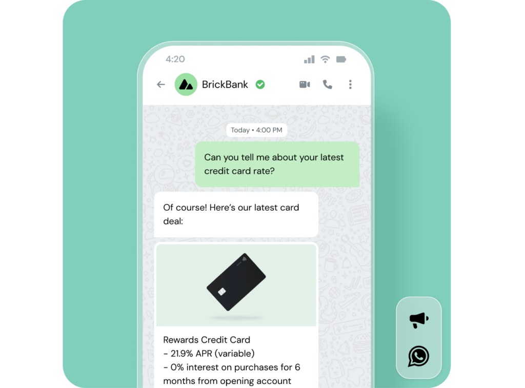 Mobile phone view WhatsApp conversation