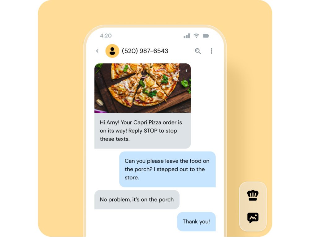 Mobile phone example MMS messages