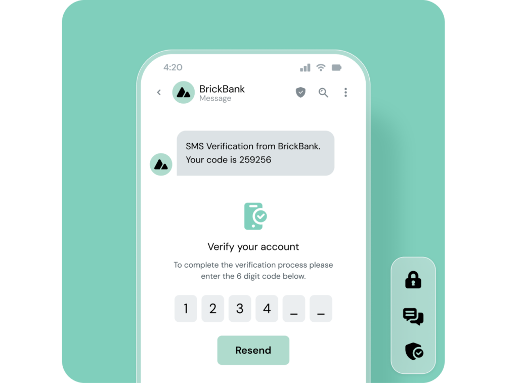 Mobile phone example verification messaging