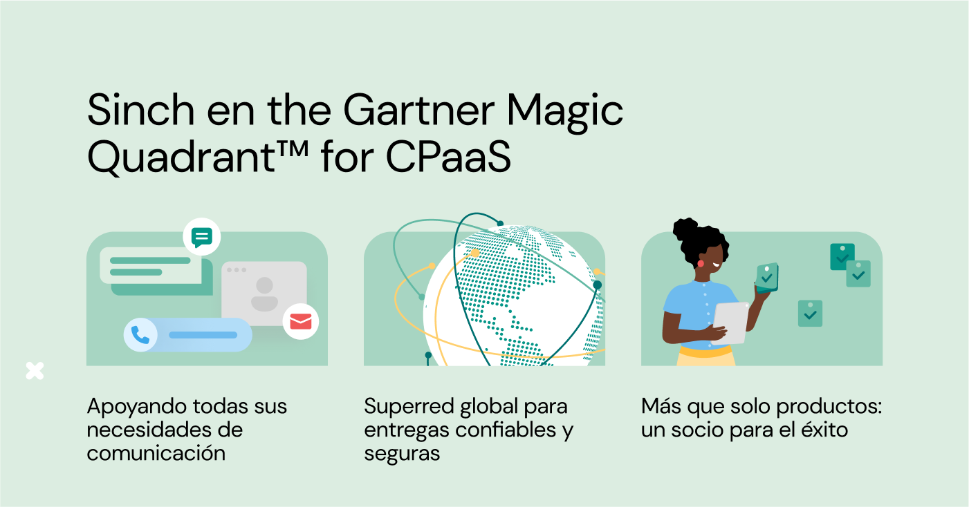 Imagen que muestra cómo Sinch apareció en Gartner MQ para CPaaS