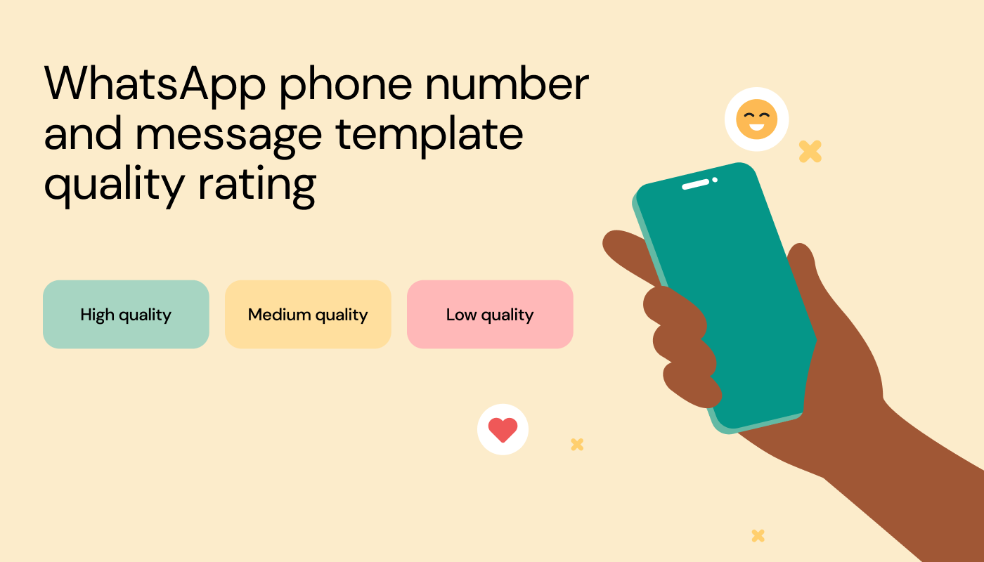 WhatsApp Business API quality ratings are green, yellow, or red