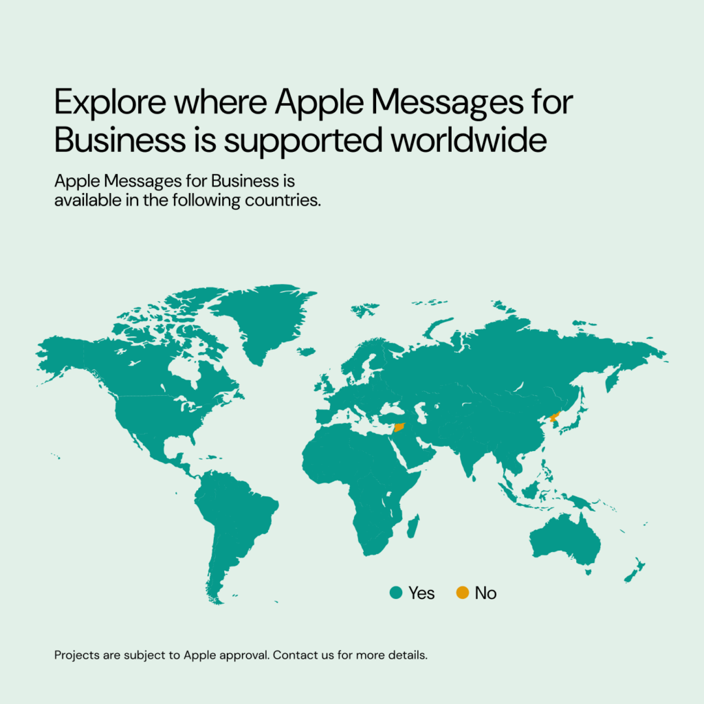 Apple Messages for Business map