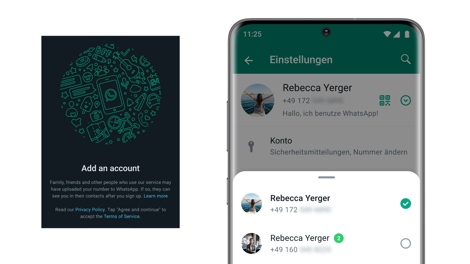 Multiple Accounts / mehrere Konten in WhatsApp 