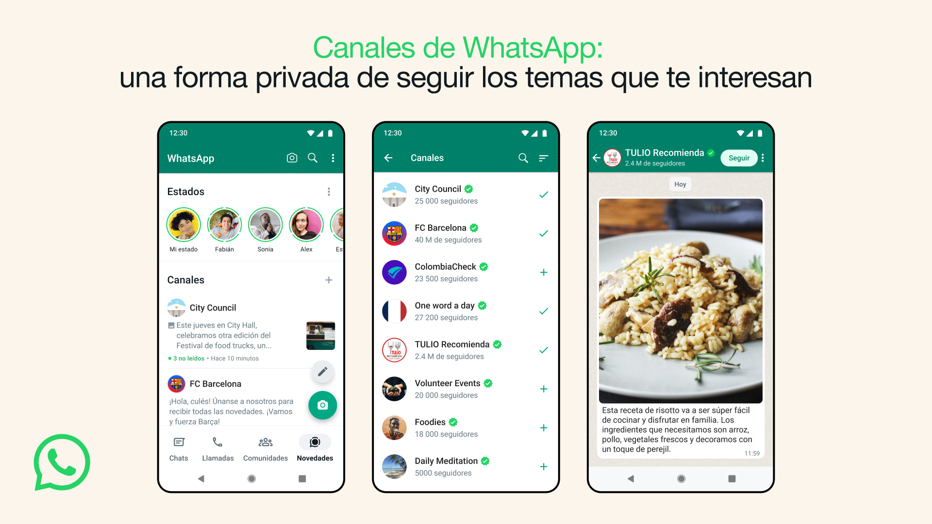 Canales de WhatsApp - ESP