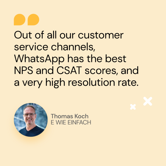 Quote from Thomas Koch from E wie Einfach about NPS and CSAT