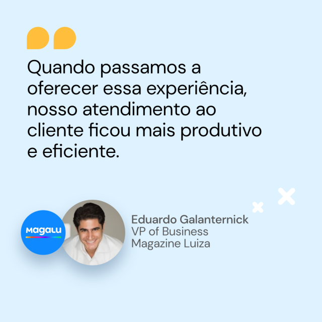 Citação de Eduardo Galanternick da Magazine Luiza sobre aplicativos de mensagens