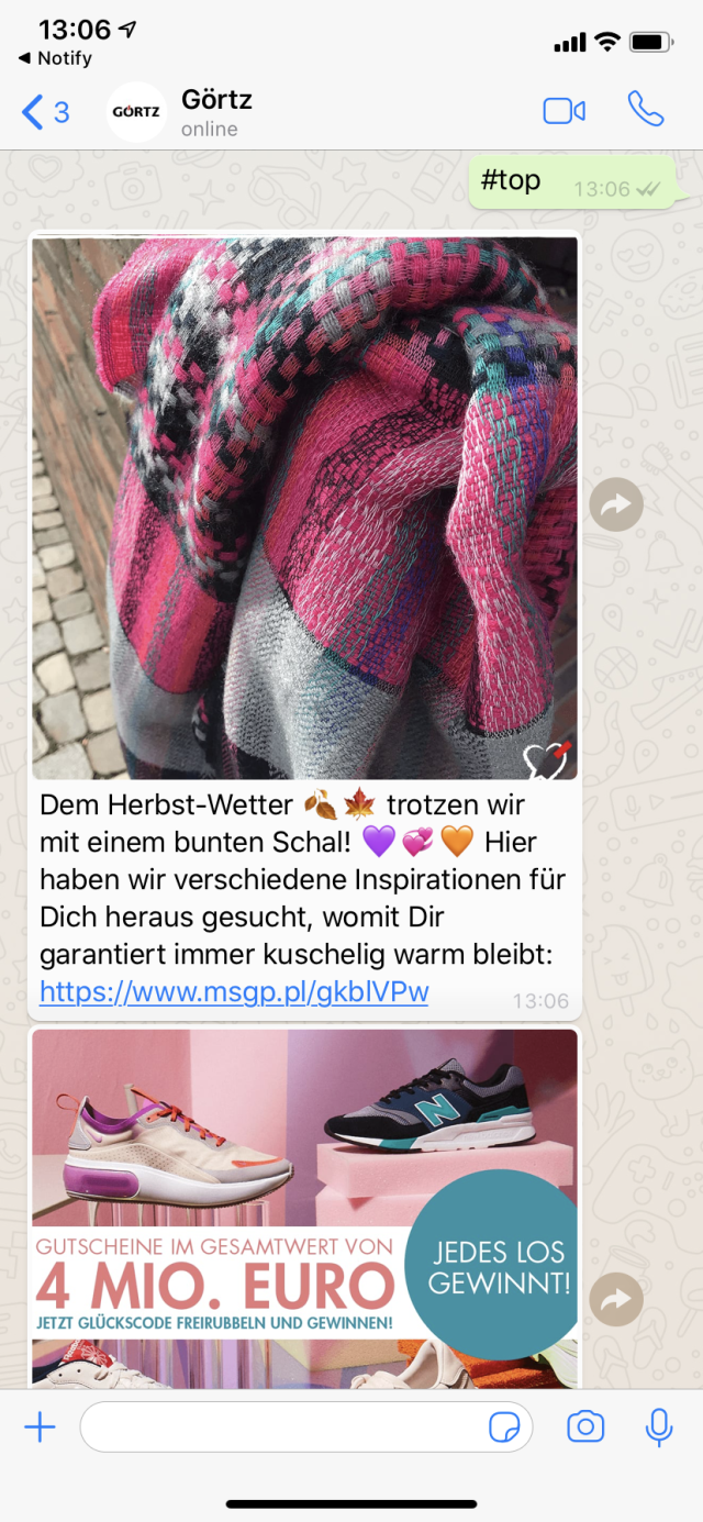 Görtz Notify Marketing Chatbot