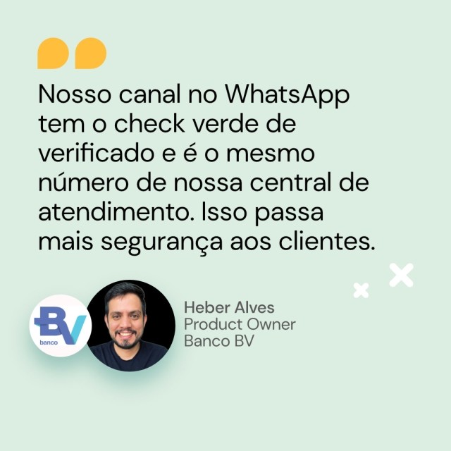 Segurança no WhatsApp banco BV