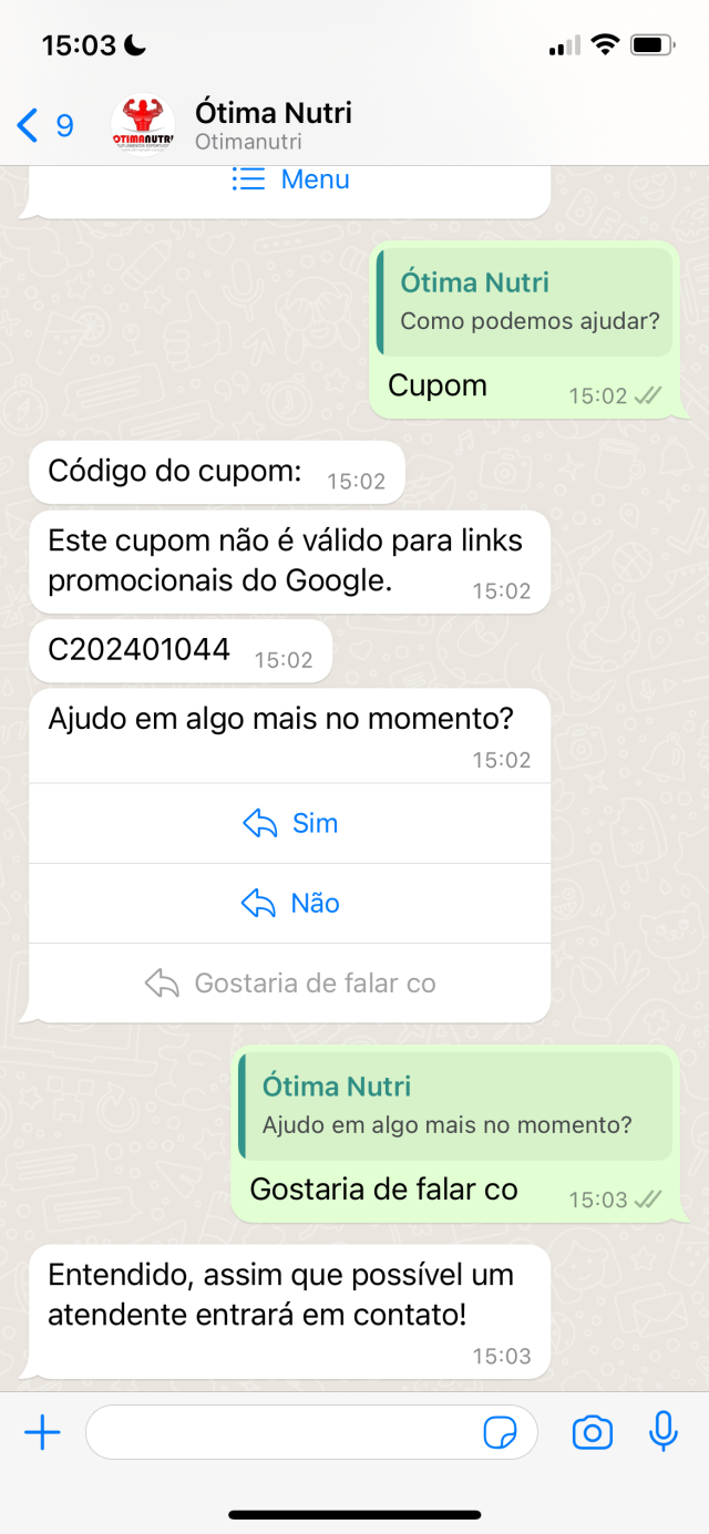 Ótima Nutri WhatsApp 1