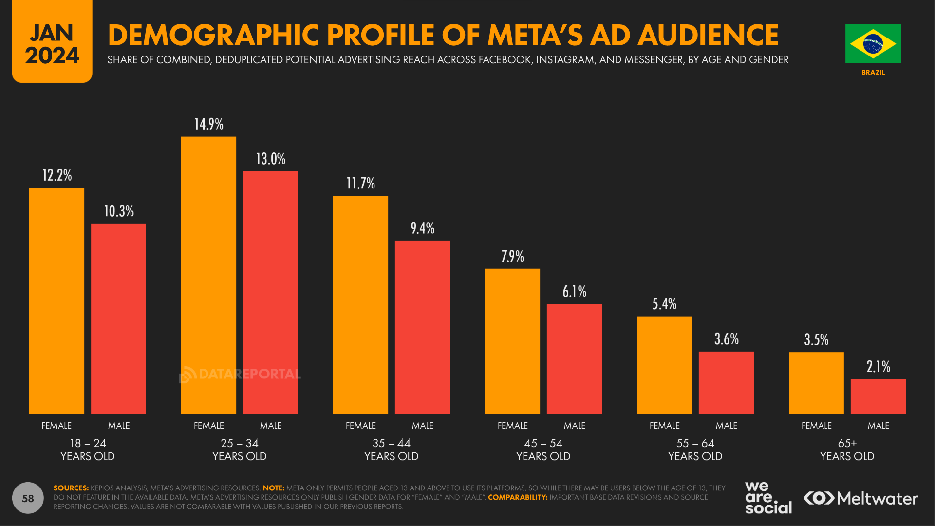 Meta ad audience Brazil 2024