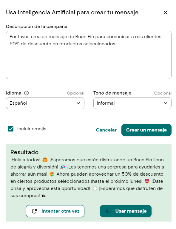 Sinch Engage - ChatGPT para la creación de plantillas de WhatsApp - ESP