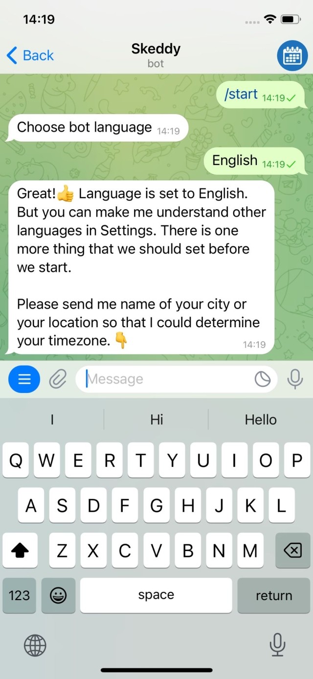 Skeddy Bot - Telegram - Chatbot EN 02