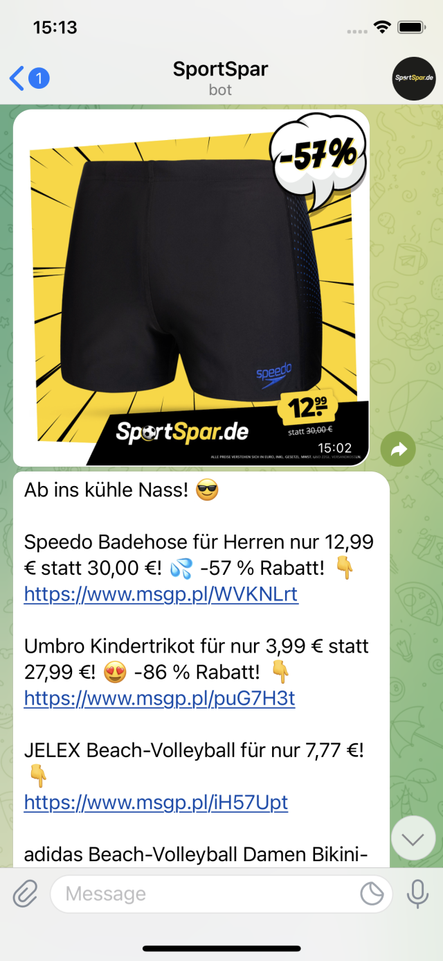 SportSpar Telegram Chatbot Marketing