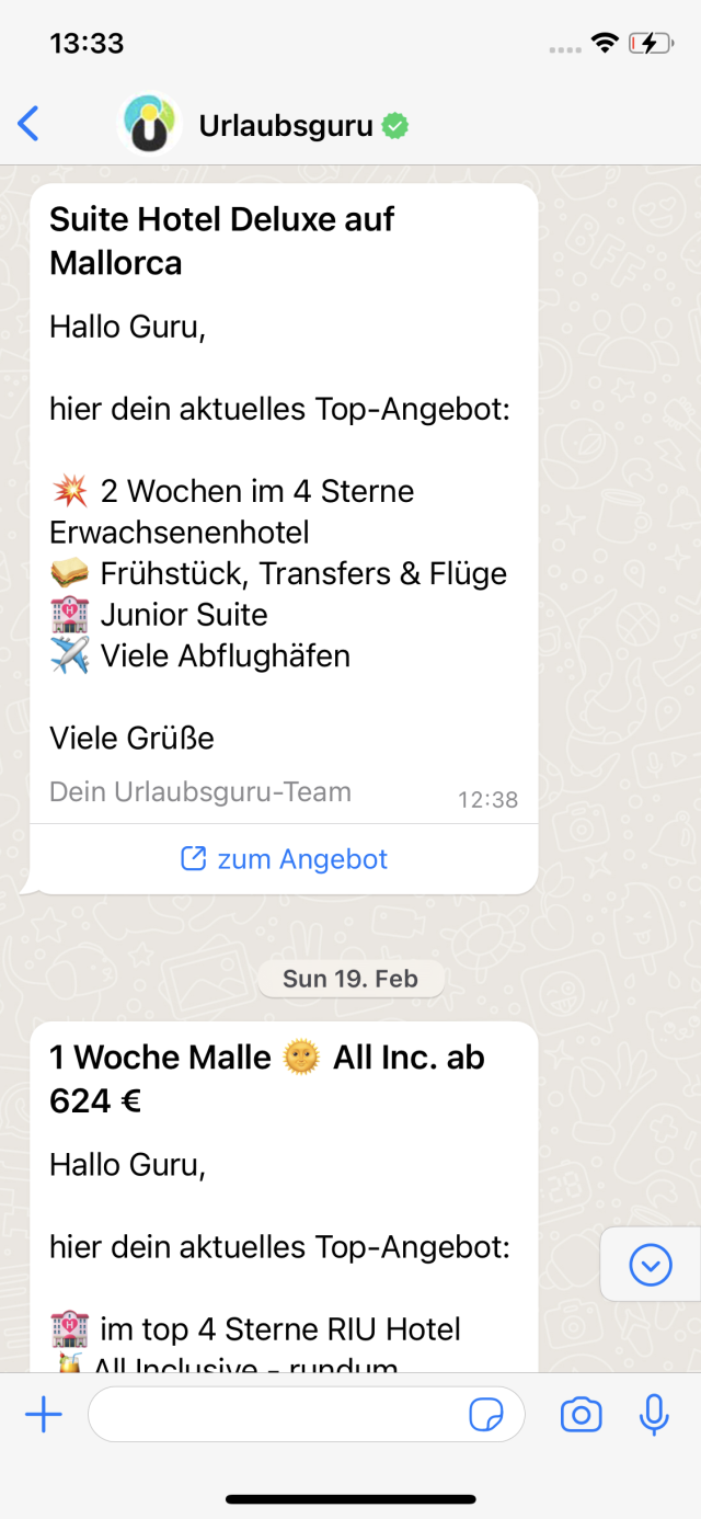 Urlaubspiraten WhatsApp Newsletter