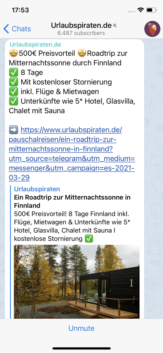 Urlaubspiraten Telegram Newsletter