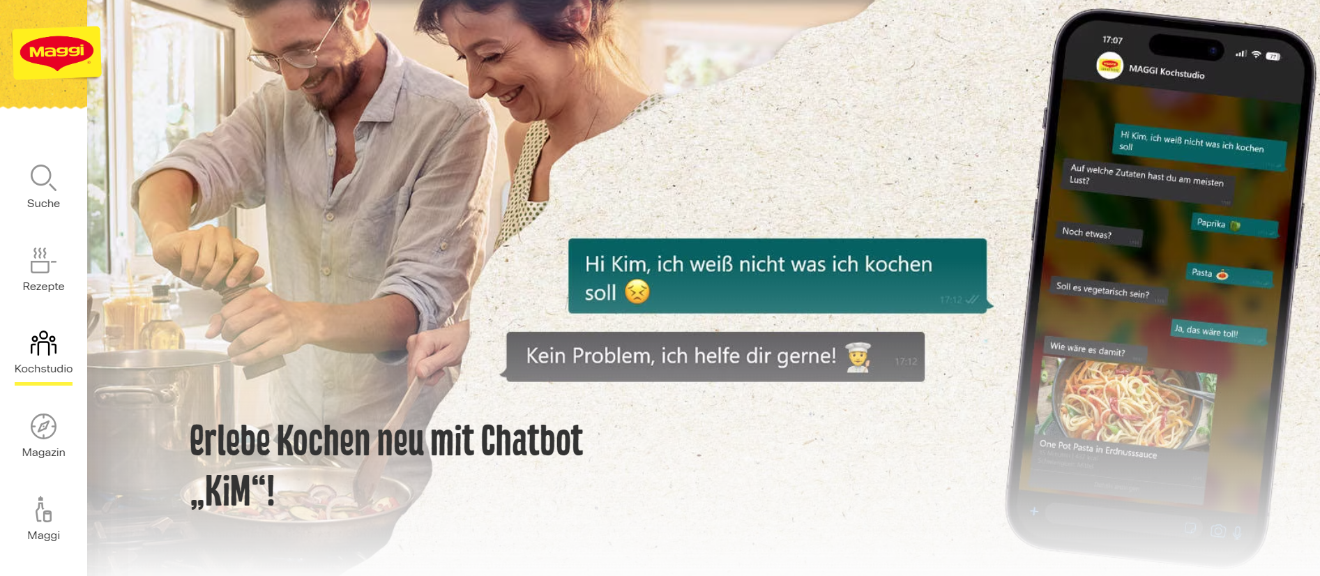 WhatsApp-Bot von Maggi Werbung Webseite