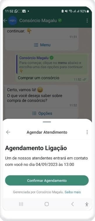 WhatsApp Flows - Consórcio Magalu