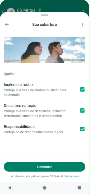 WhatsApp Flows - contratação de serviços