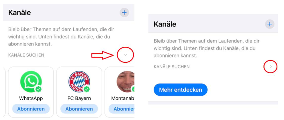 WhatsApp-Kanäle ausblenden Upgrade