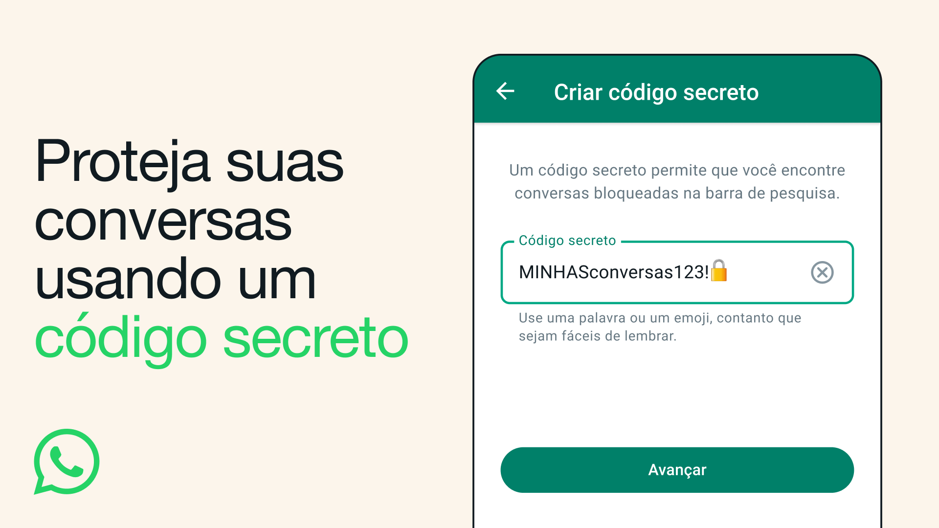 WhatsApp código secreto português