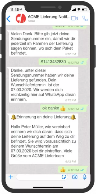 lebensmittel-messenger-acme-lebensmittelindustrie-lieferung-notification-device