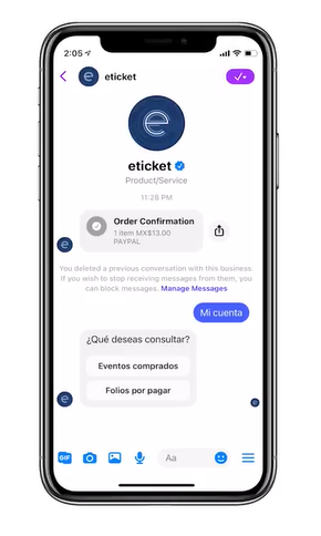 Eticket Facebook Messenger