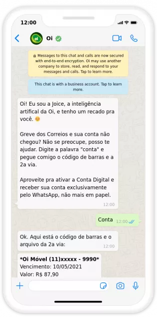 joice chatbot da oi 