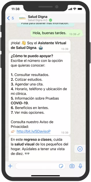 comercio conversacional en el área de salud