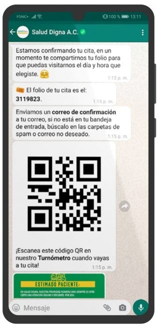 notificacion de whatsapp de salud digna