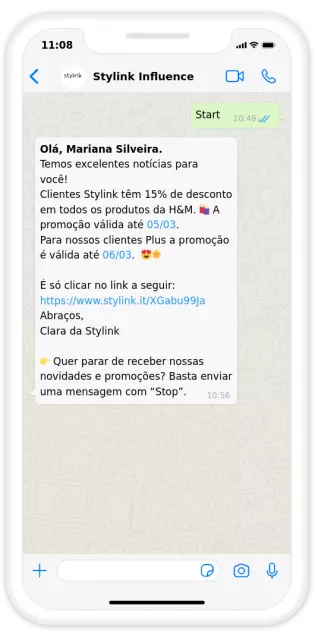 newsletters da stylink promoção HM