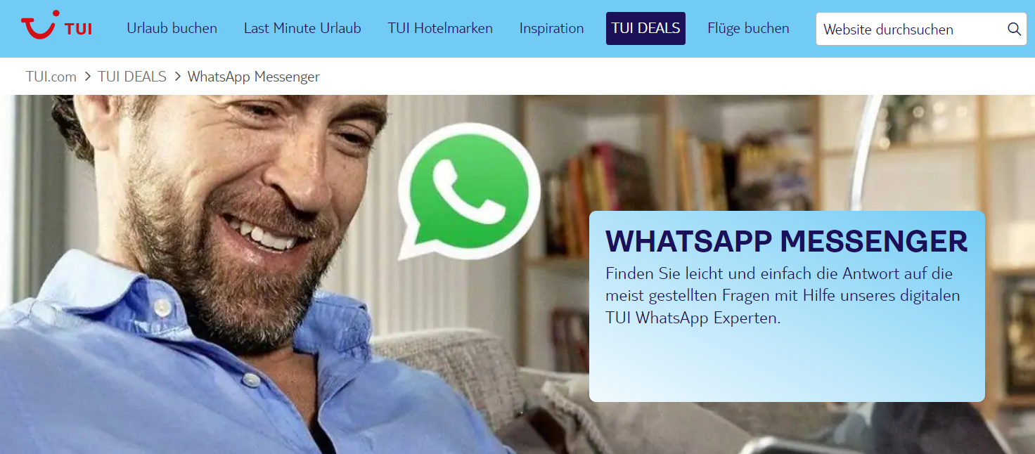 TUI WhatsApp Kontakt Website