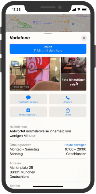 Apple-Business-Chat-Vodafone-Kundenservice-Apple-Maps