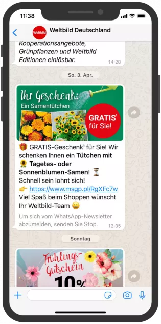 Weltbild Newsletter WhatsApp