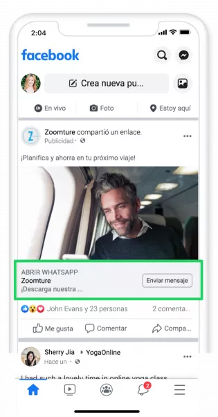 WhatsApp publicadad en Instagram