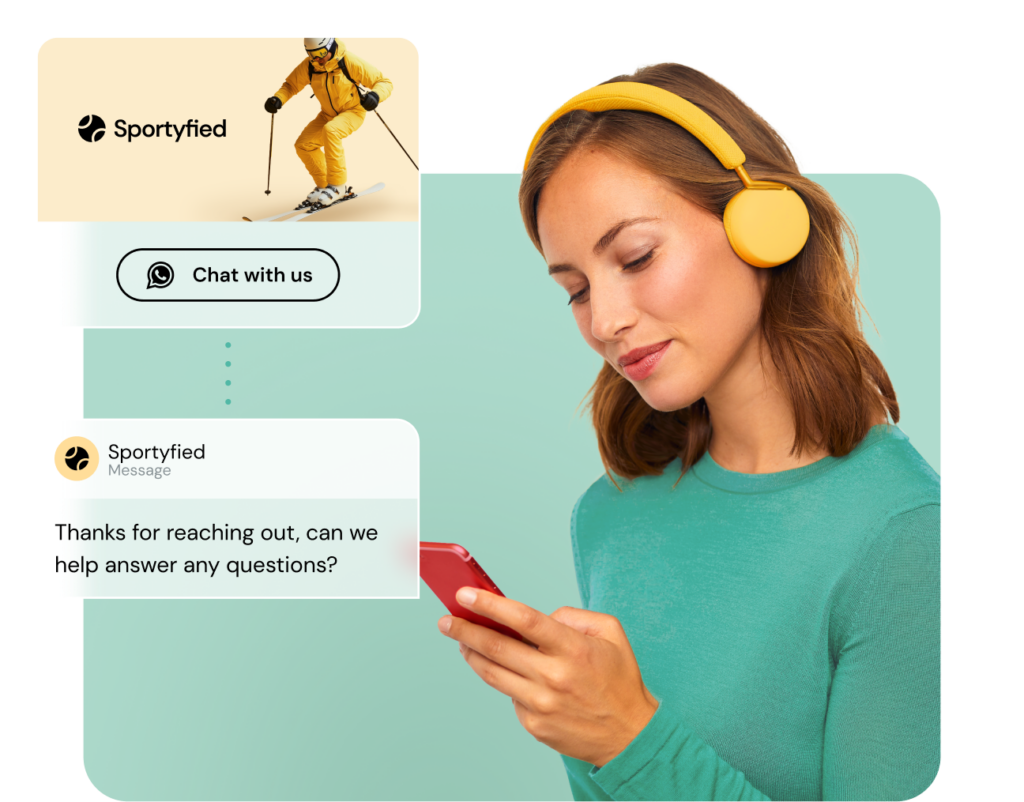 Illustration that shows how WhatsApp chat works on websites