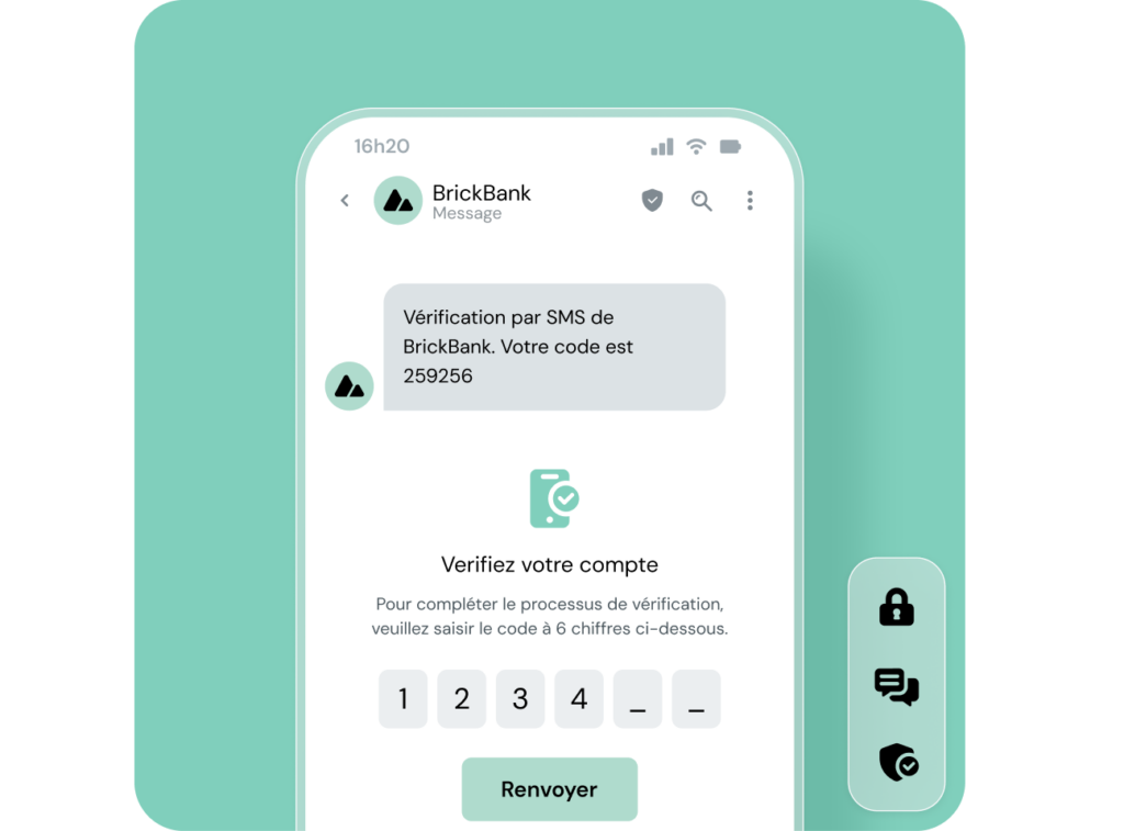 Exemple de message de vérification par téléphone mobile