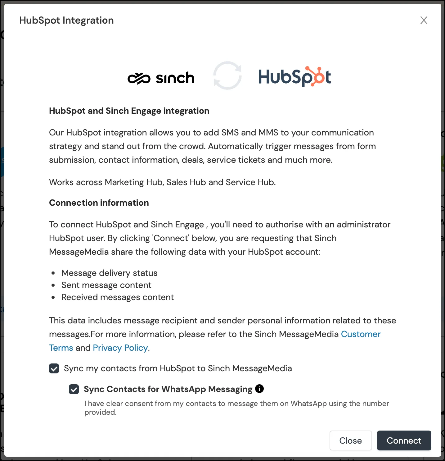 Image for Set up HubSpot text messaging with Sinch Engage in minutes
