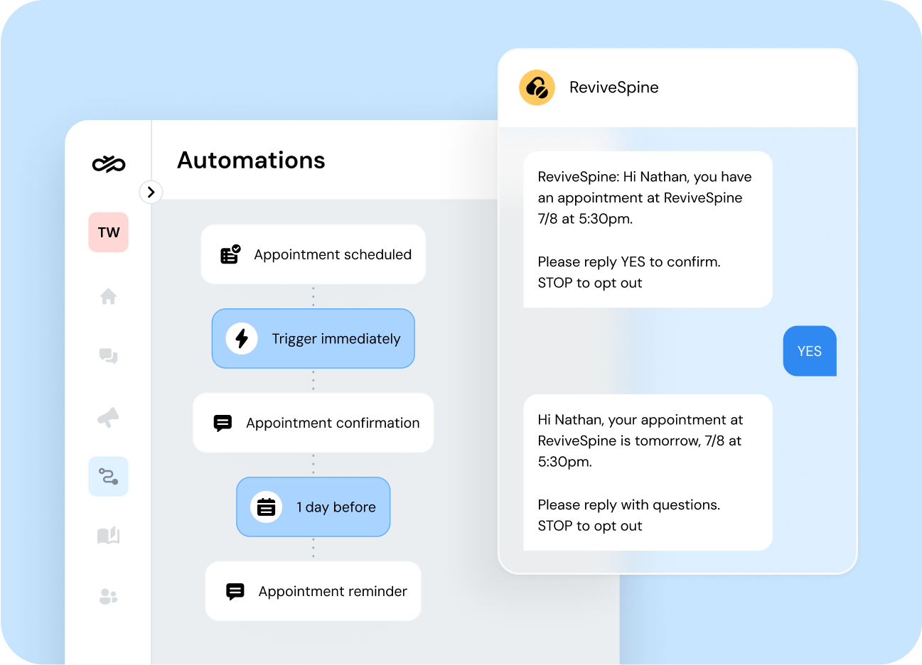Image for Personalize and schedule texts in just a few clicks