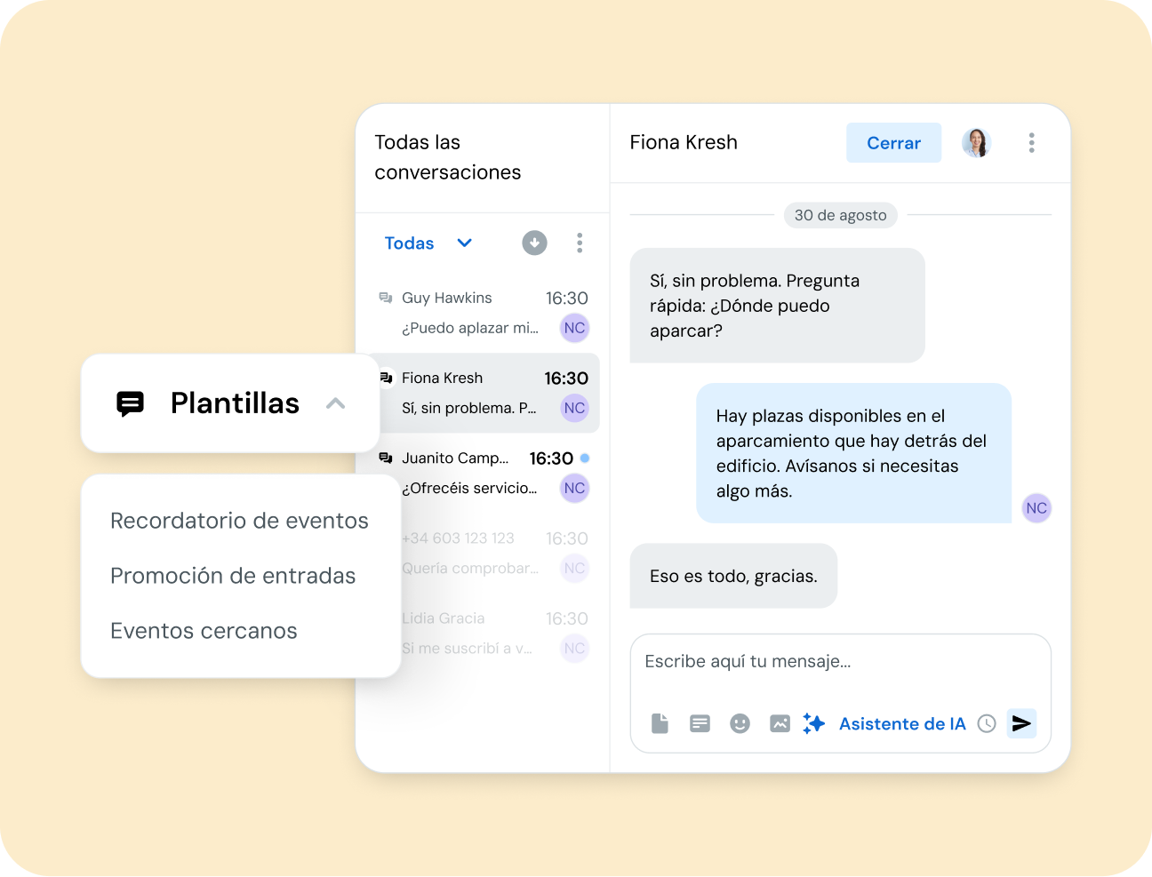 Imagen para Gestiona fácilmente las respuestas e involucra a los clientes en conversaciones en tiempo real