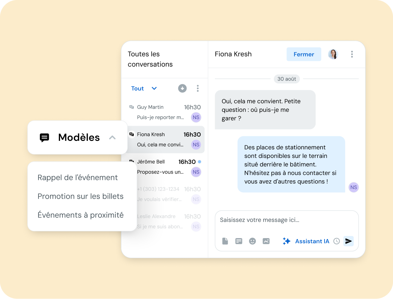 Image pour Gérez facilement les réponses et engagez des conversations en temps réel avec vos clients